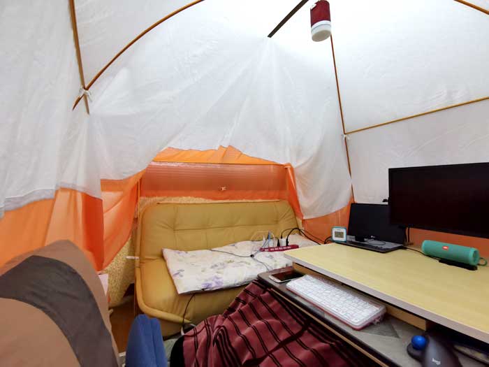 自作室内テント設置