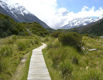 マウントクックへ　フッカーバレートラック、タスマンバレーウォーク